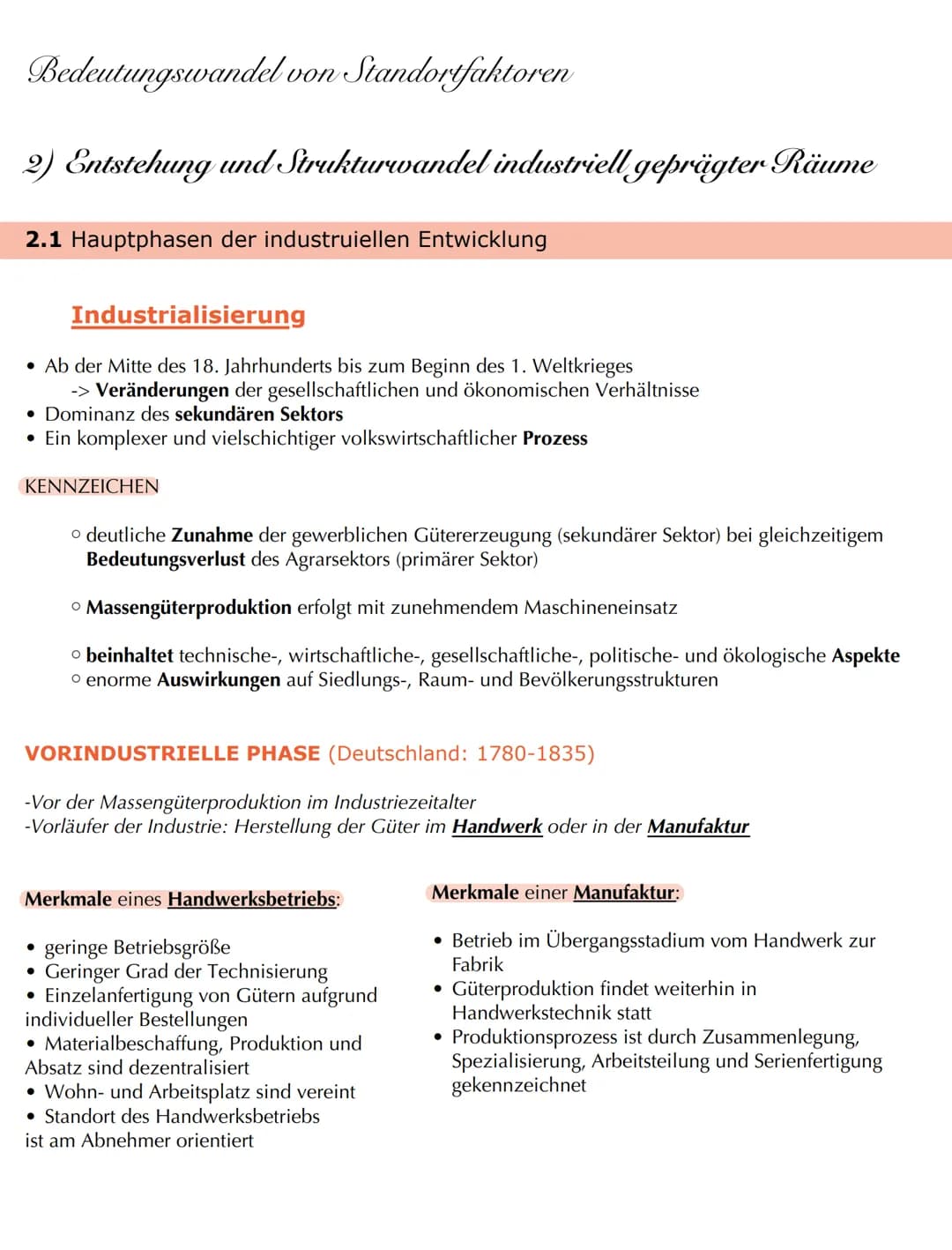 # Bedeutungswandel von Standortfaktoren

2) Entstehung und Strukturwandel industriell geprägter Räume

2.1 Hauptphasen der industruiellen En
