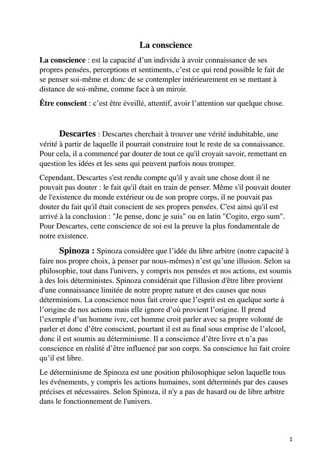 # La conscience

La conscience: est la capacité d'un individu à avoir connaissance de ses
propres pensées, perceptions et sentiments, c'est 