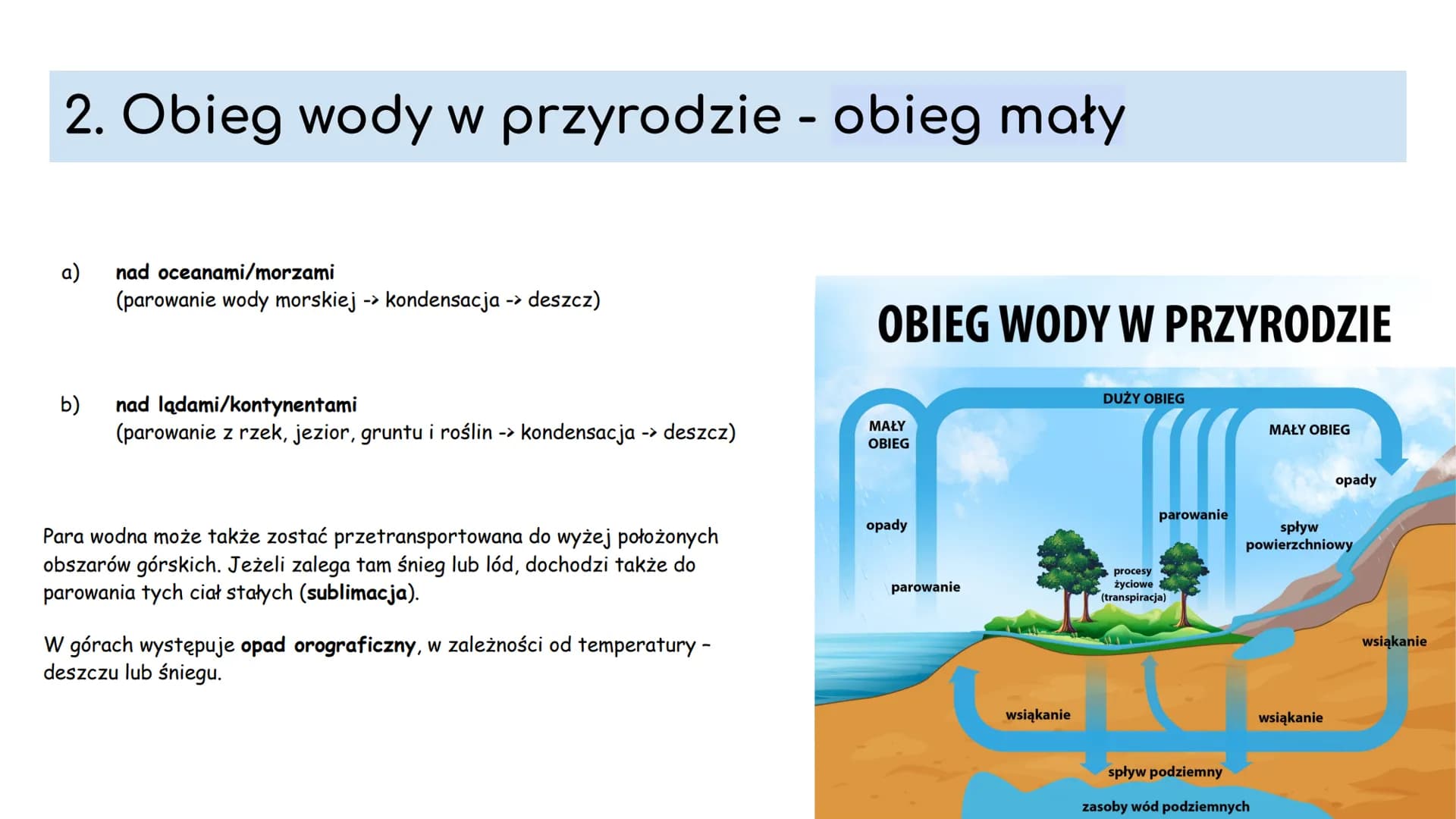 # 1. ZASOBY WODY NA ZIEMI # 1. Podział wody na Ziemi

Całkowite zasoby wodne Ziemi są stałe i wynoszą około 1,386 mld km3. Woda znajduje się