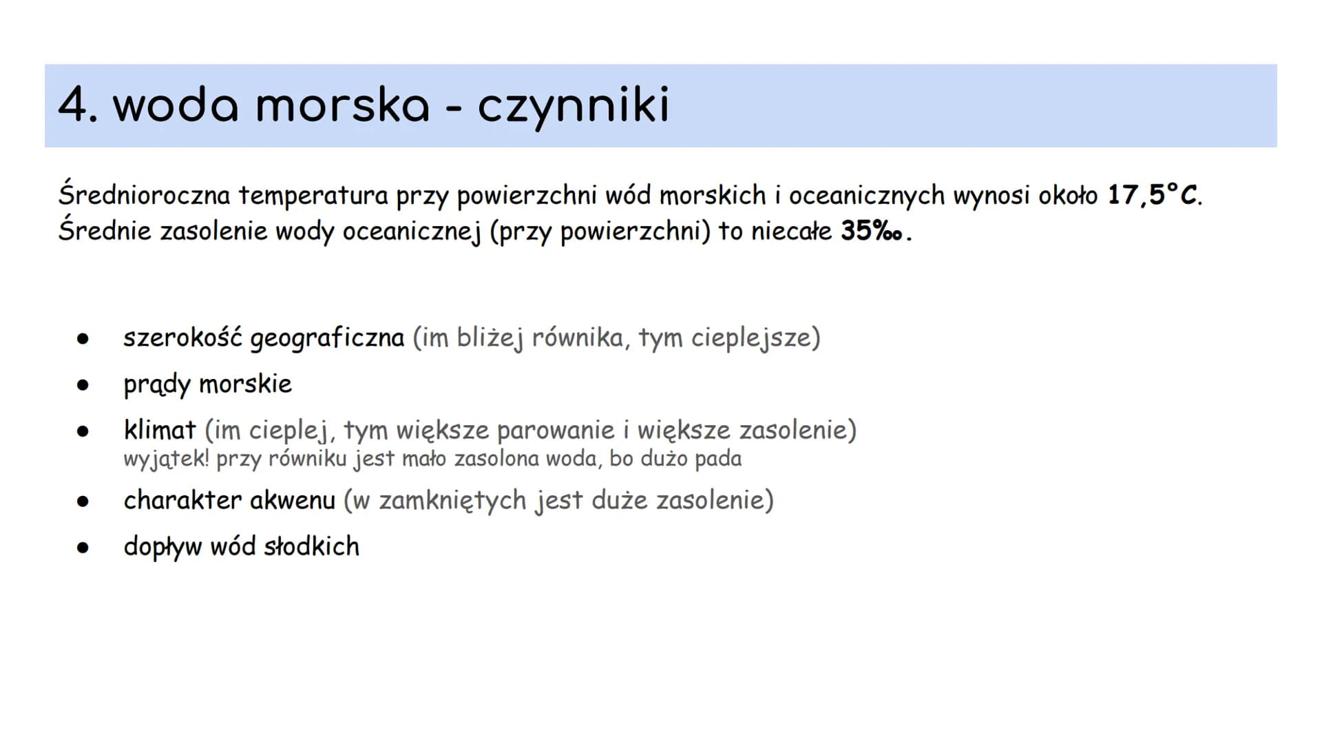 # 1. ZASOBY WODY NA ZIEMI # 1. Podział wody na Ziemi

Całkowite zasoby wodne Ziemi są stałe i wynoszą około 1,386 mld km3. Woda znajduje się