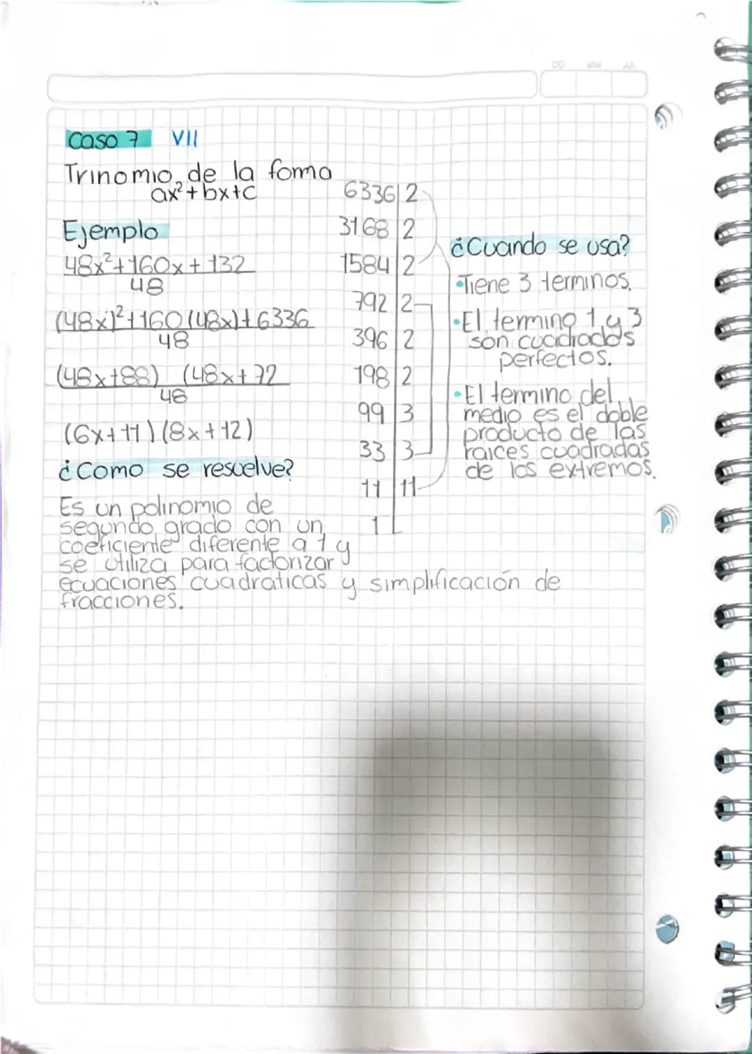 Repaso de
Matematicas
Caso 4 IV
Diferencia de cuadrados ¿Cuando se usa?
Ejemplo
a²-b²= (a + b) (a - b)
↓↓
a
b
Tiene 2 terminos
•Tienen que t