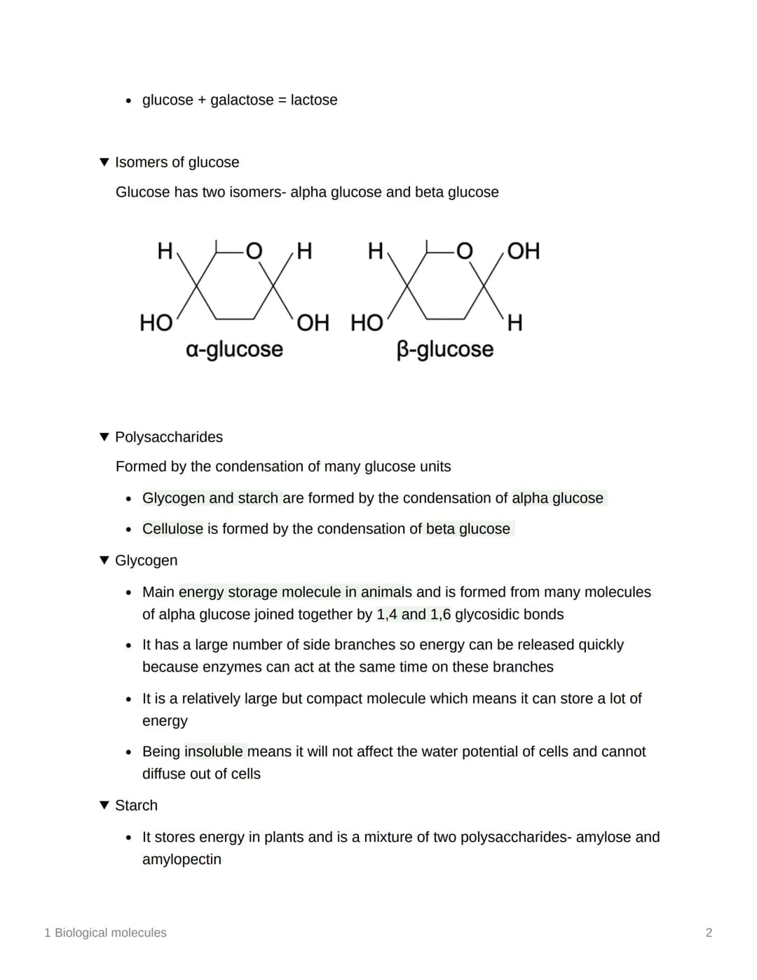 
<h2>Monomers and Polymers</h2>
<p>In biological molecules, monomers are smaller units from which larger molecules are made, while polymers 
