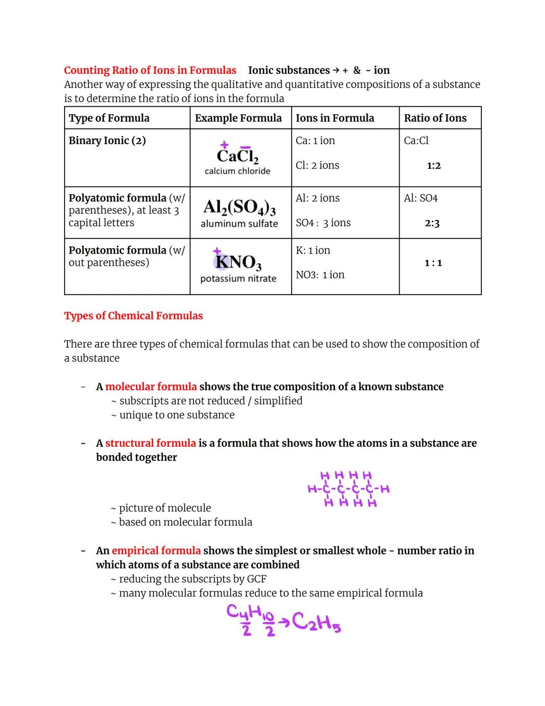 # Chemistry Formulas and Moles Review Sheet

Chemical formulas are used to represent the compositions of elements and
compounds (pure substa