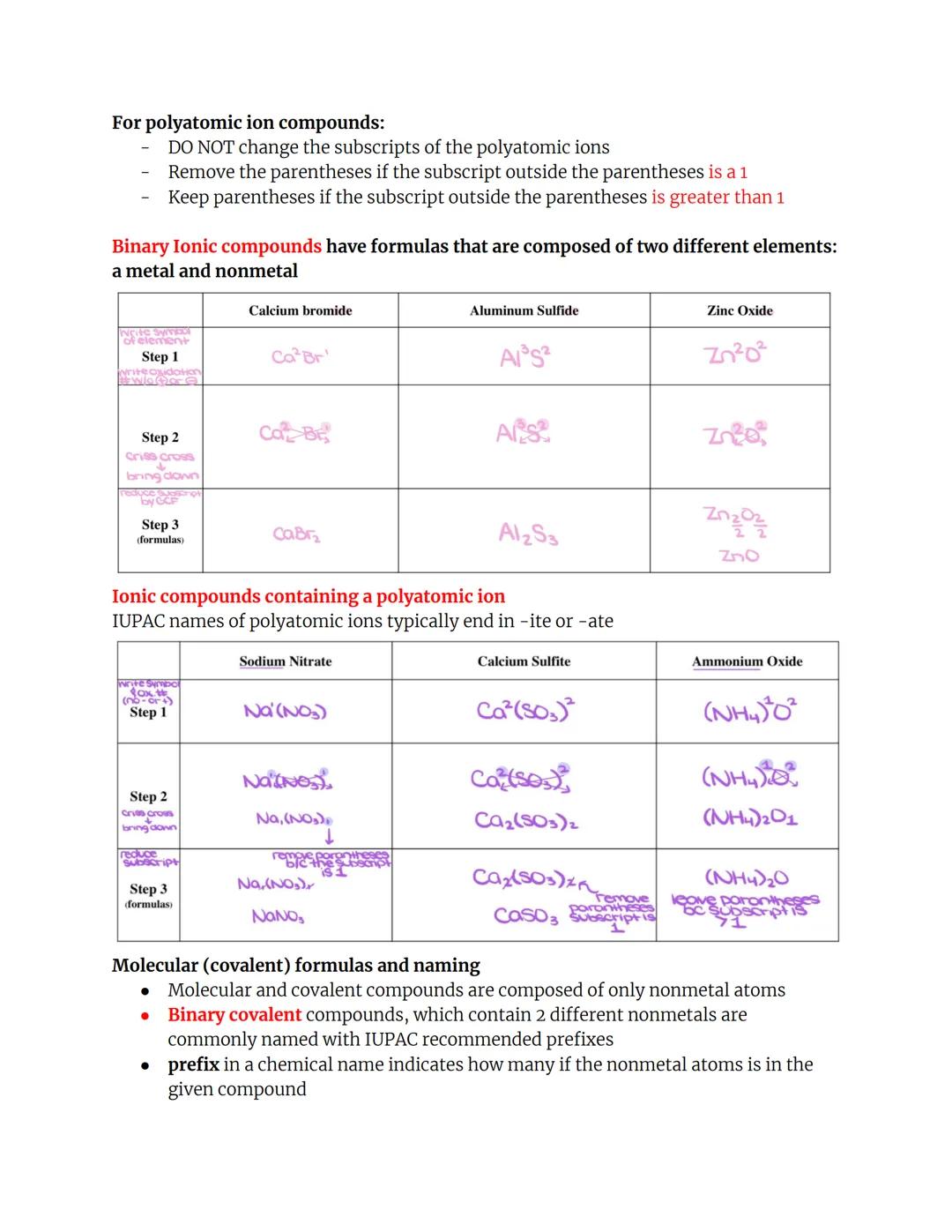 # Chemistry Formulas and Moles Review Sheet

Chemical formulas are used to represent the compositions of elements and
compounds (pure substa