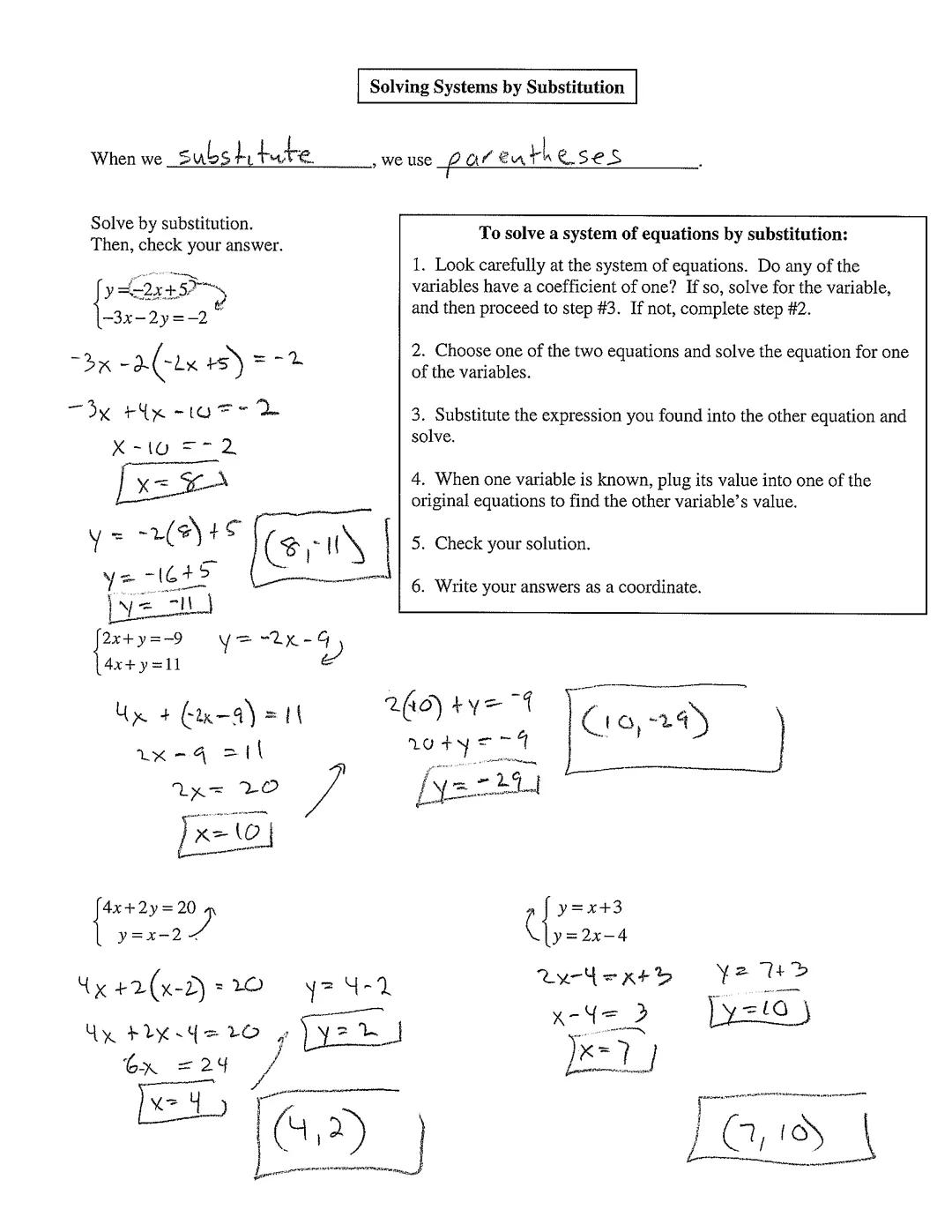 # 1.4 SOLVING SYSTEMS - GRAPHING AND SUBSTITUTION

WARM-UP-Graph each pair of lines in the same coordinate plane.

$
\begin{cases}
y=x-3 \\
