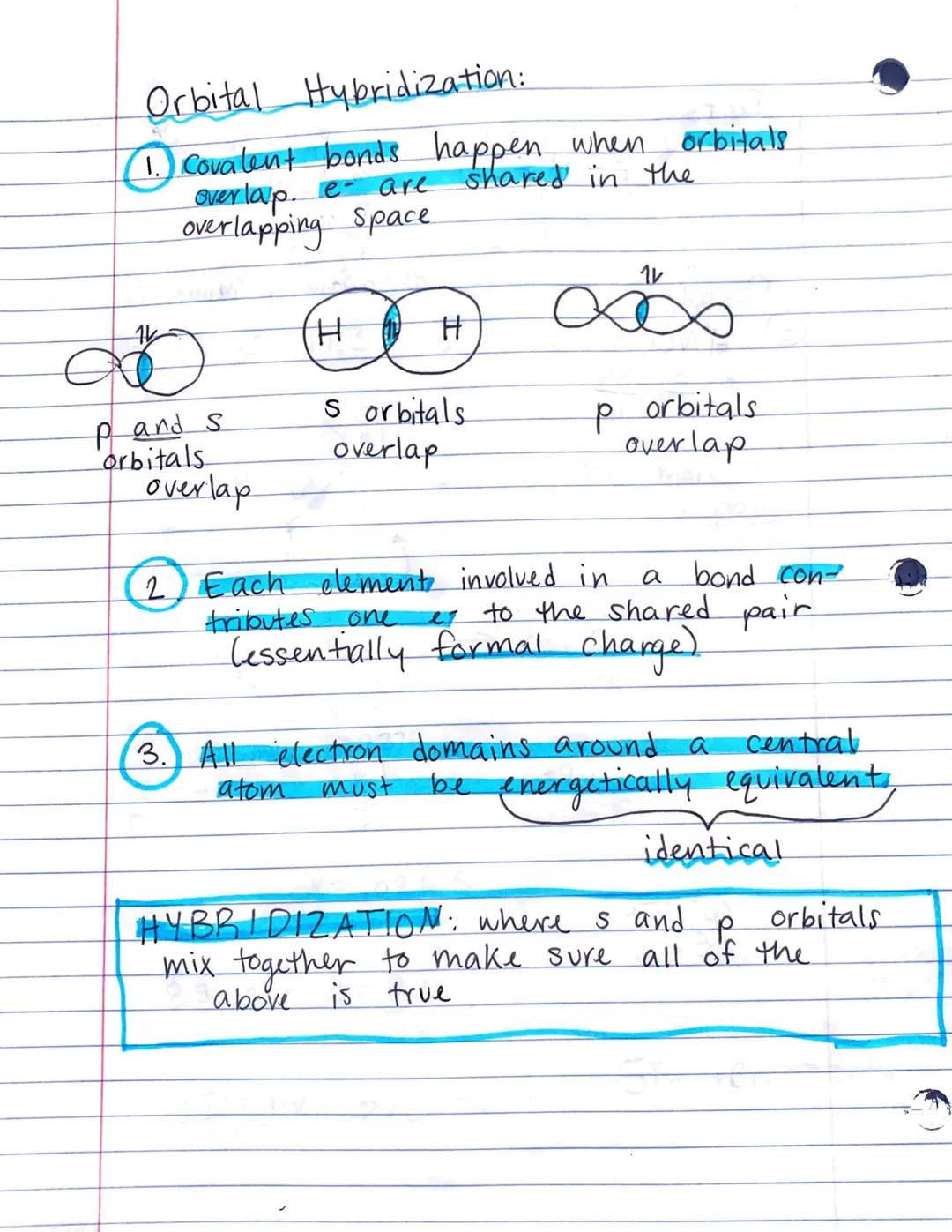Orbital Hybridization:

1. Covalent bonds happen when orbitals
overlap. e- are shared in the
overlapping space


Porbital


HH


S


14


14