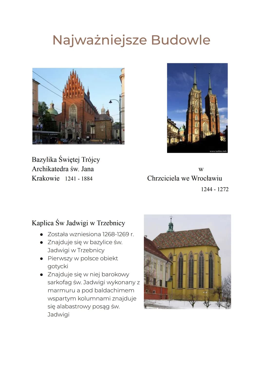 # POLSKA

Architektura Sakralna

Pochodzenie

• W Polsce gotyk pojawił się wraz z zakonami dominikańskimi i
franciszkańskimi w XIIIw.

• Pie