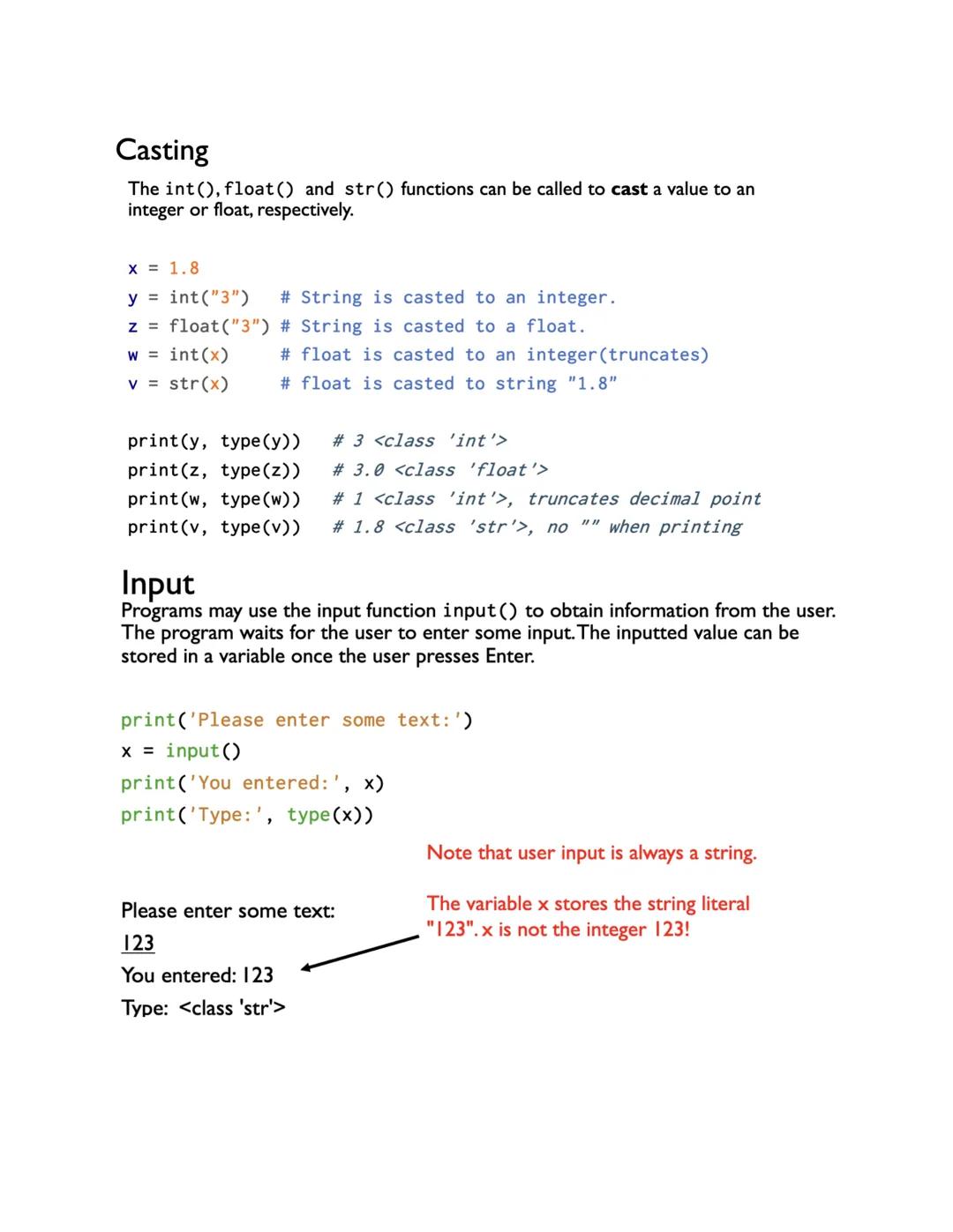 # Study Guide Charts
# Python Exam Reference Sheet

| Instruction | Assignment, print, and input | Explanation |
| ----------- | -----------