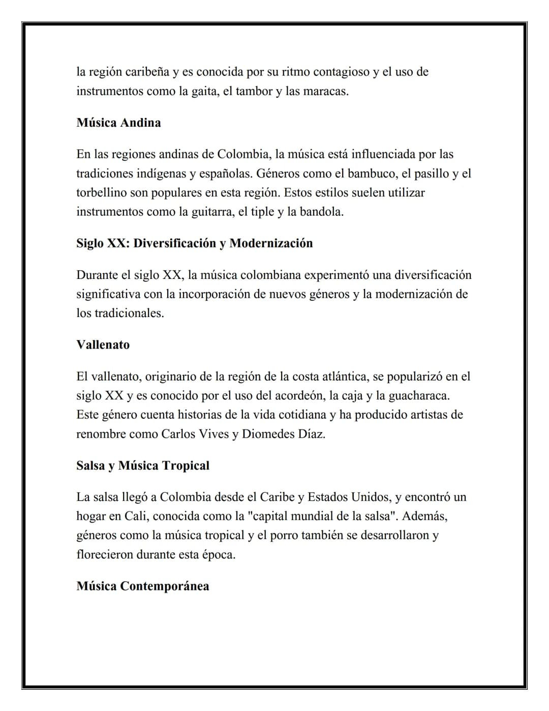 # Historia de la Música en
Colombia

Introducción

La música en Colombia es un reflejo de su rica diversidad cultural y
geográfica. La histo