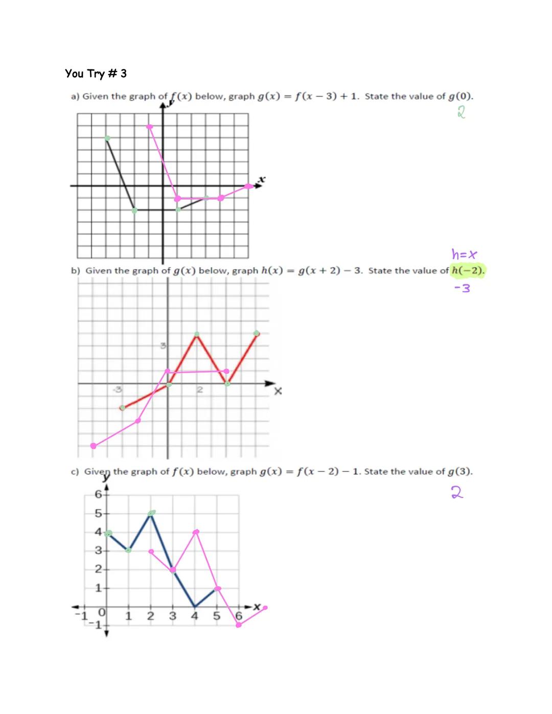 Honors Algebra 2 - Unit 1 Foundations of Functions

1.2.1 Day 1 - Exploring Transformations Notes/Try These

Let's Explore using our calcula