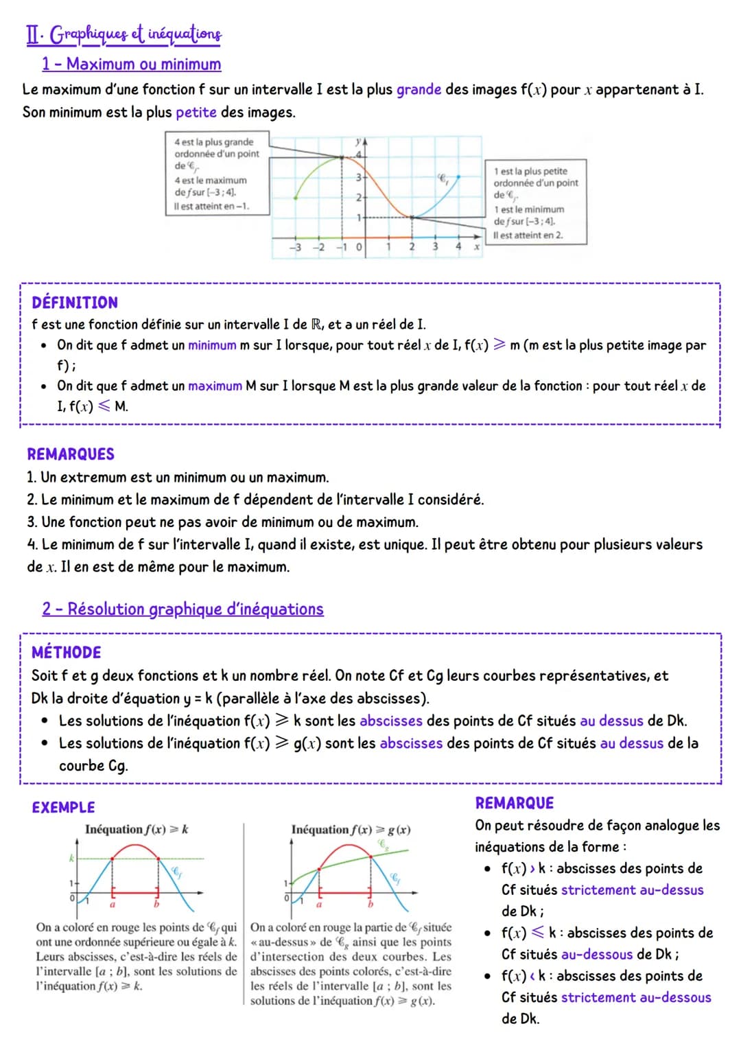 MATHÉMATIQUES
Sens de variation d'une fonction
I. Fonction croissante. fonction décroissante
1 - Définition
Certaines fonctions ont des cour