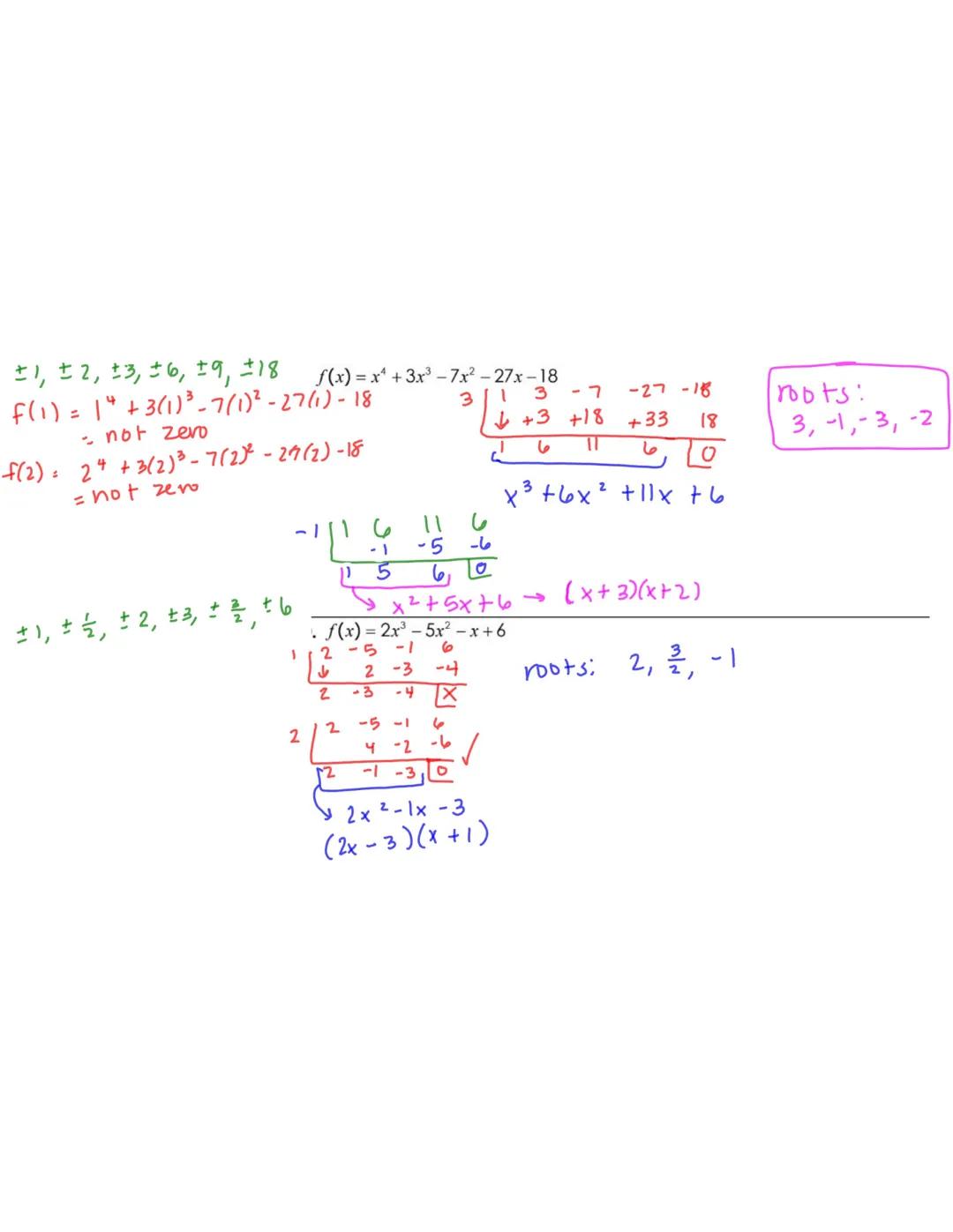 # Remainder theorem

If a polynomial function f(x) is divided by (x-c), then the remainder is f(c).

Find the remainder of:

1. x4 + 8x3 + 1