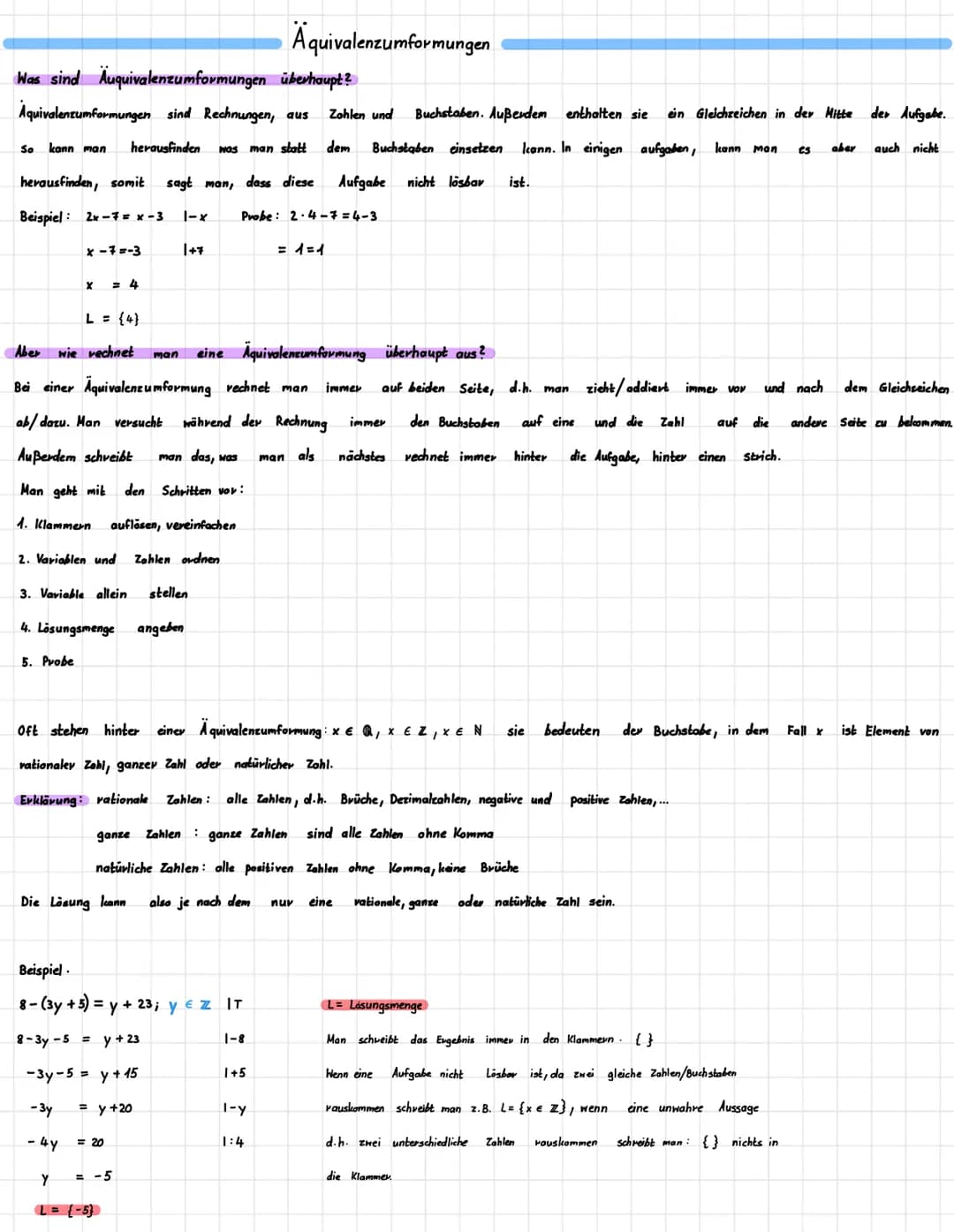 # Äquivalenzumformungen

Was sind Auquivalenzumformungen überhaupt?

Aquivalentumformungen sind Rechnungen, aus Zahlen und Buchstaben. Außer