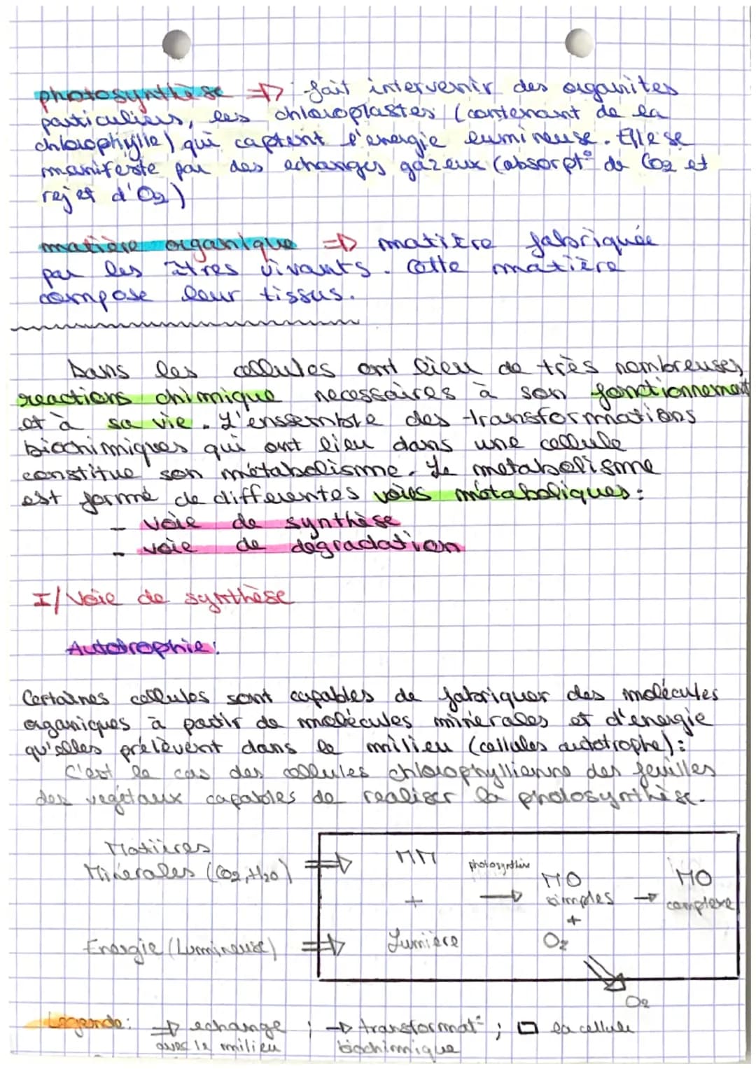 # Sut: Le Tletabolisme

Definitions:

metabolismo ensemble des transformations
biochimiques qui ast lieu dans une cellule.

Avere médabdique