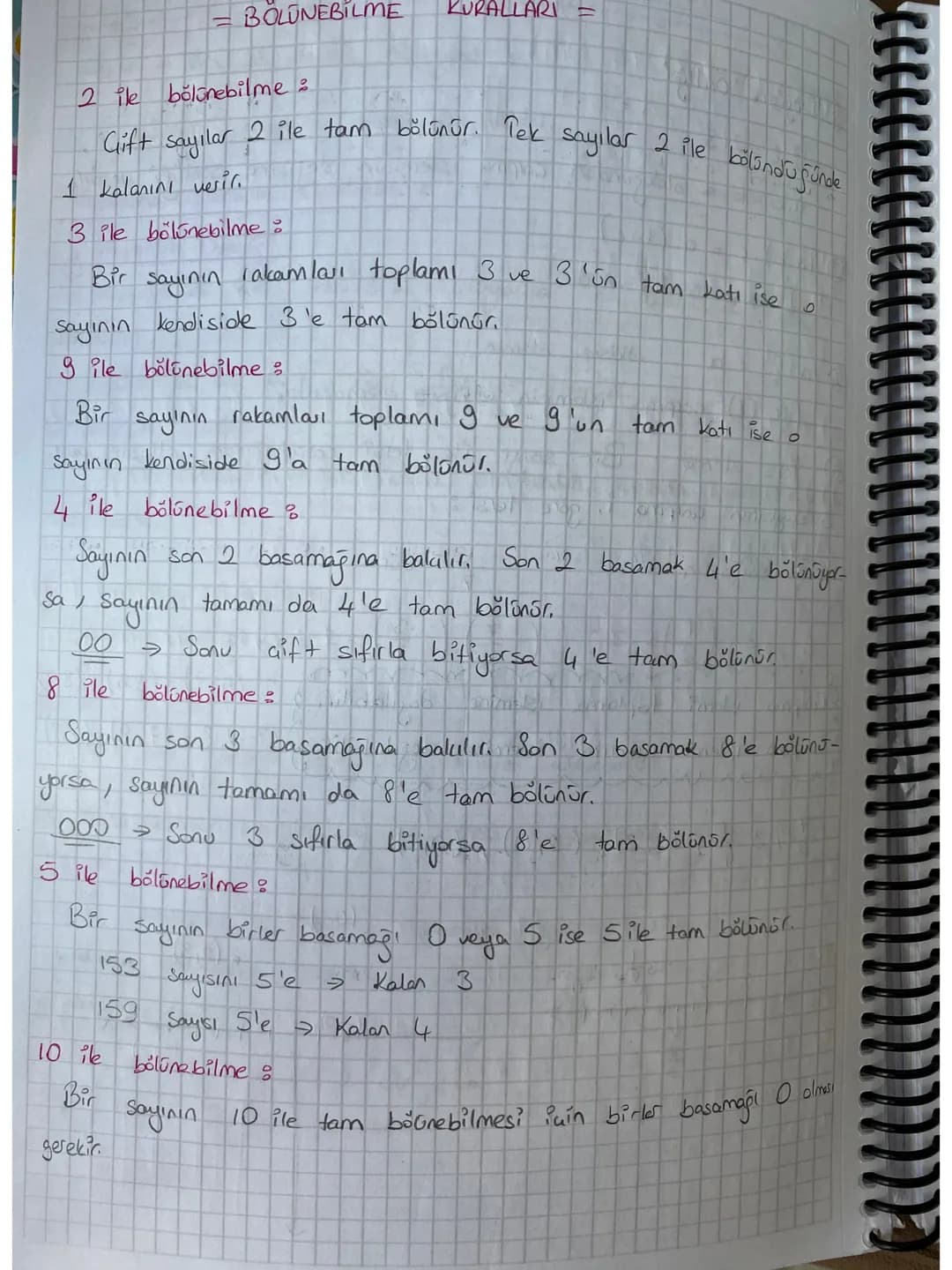 = BÖLÜNEBİLME KURALLARI =

2 ilk bölünebilme

Gift sayılar 2 ile tam bölünür. Tek sayılar 2 ile bölündupunde
1 kalanını veri

3 ile bölünebi
