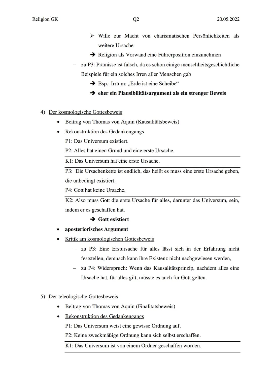 Religion GK

Q2

20.05.2022

Religionsklausur Nr.4

Themen:

- Gottesbeweise

- Theodizee-Problematik

1) Was ist ein Beweis?

*   Definitio