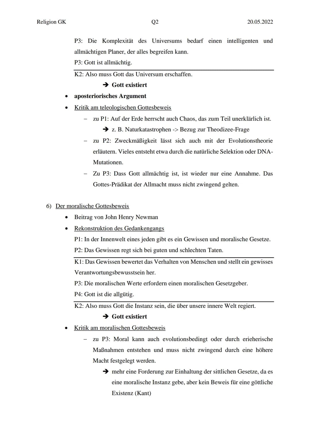 Religion GK

Q2

20.05.2022

Religionsklausur Nr.4

Themen:

- Gottesbeweise

- Theodizee-Problematik

1) Was ist ein Beweis?

*   Definitio