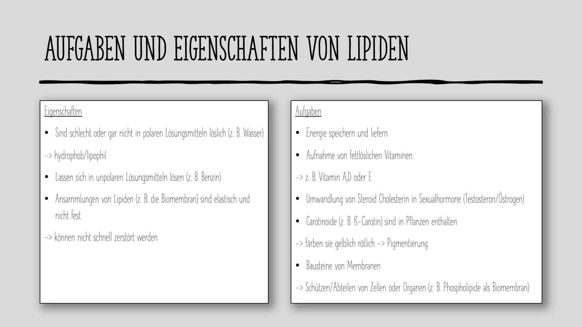 # LIPIDE

Charlotte und Laura H. # INHALT

Als was kommen Lipide vor?
Aufgaben und Eigenschaften von Lipiden
Aufbau von Lipiden
Fettsäuren
G