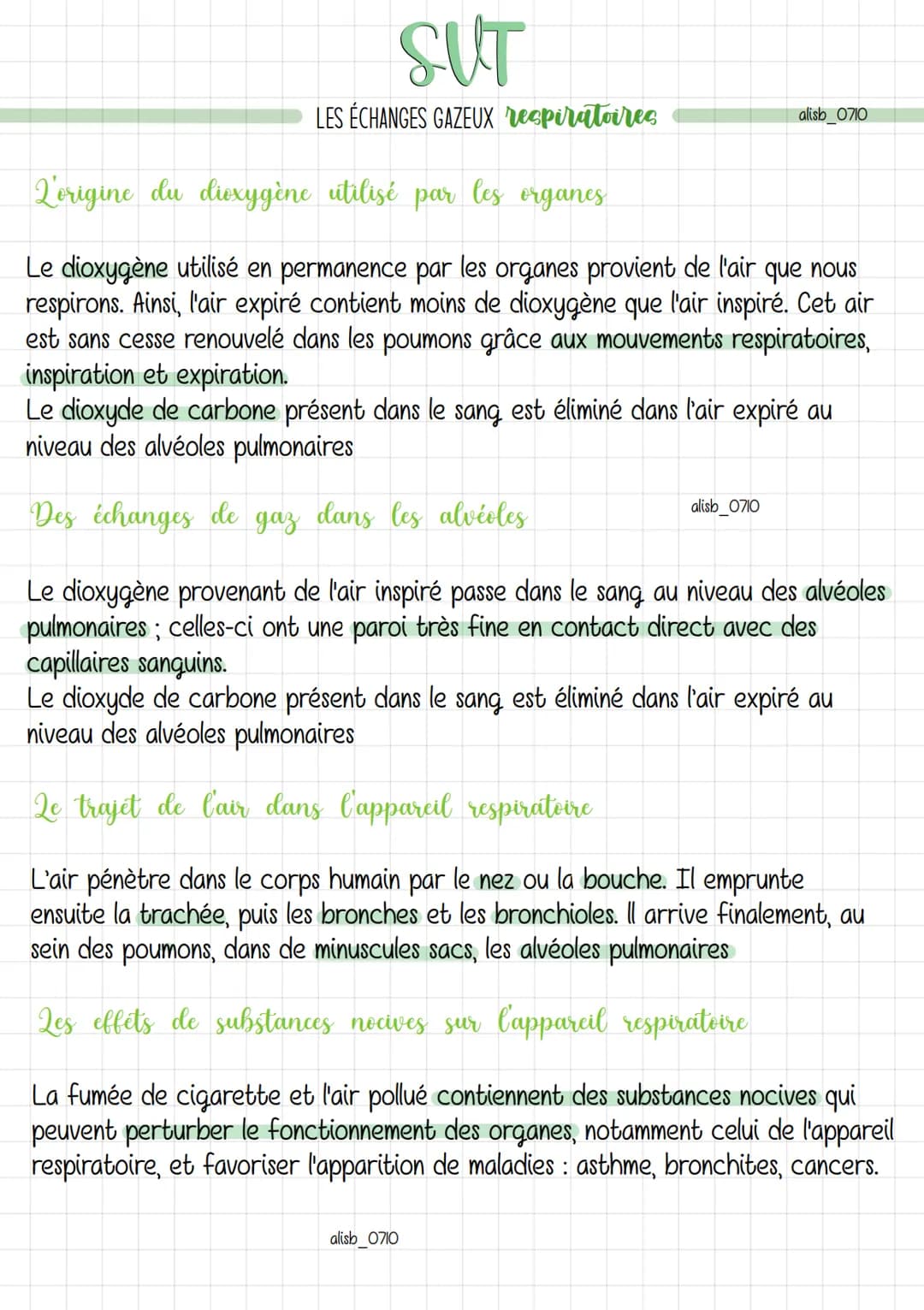 # SUT
LES ÉCHANGES GAZEUX respiratoires

L'origine du dioxygène utilisé par les organes

alisb_0710

Le dioxygène utilisé en permanence par 
