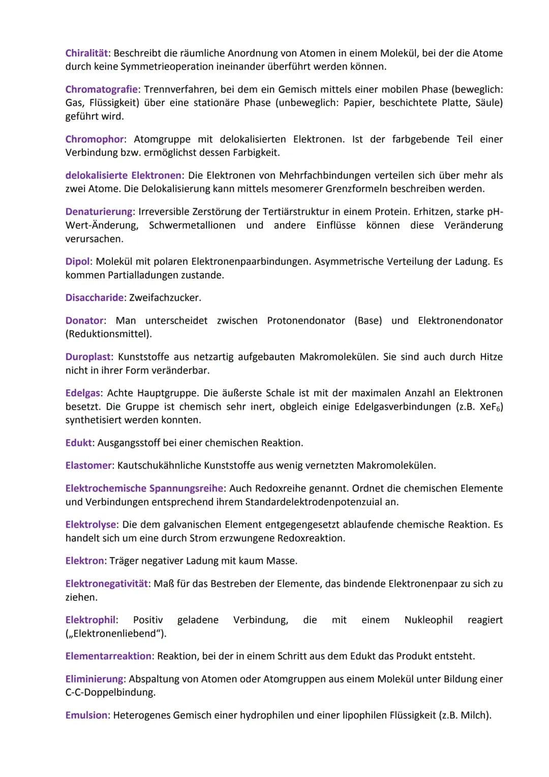 # Glossar: Fachbegriffe aus der Chemie

Das Glossar enthält (so gut wie) alle Fachbegriffe, die man vom Anfangsunterricht der Chemie bis
zum