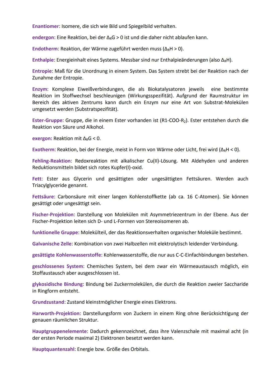 # Glossar: Fachbegriffe aus der Chemie

Das Glossar enthält (so gut wie) alle Fachbegriffe, die man vom Anfangsunterricht der Chemie bis
zum