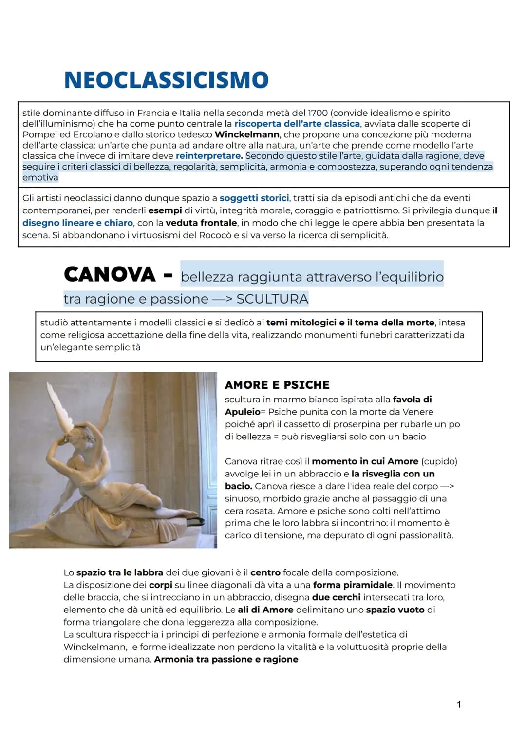 # NEOCLASSICISMO

stile dominante diffuso in Francia e Italia nella seconda metà del 1700 (convide idealismo e spirito
dell'illuminismo) che