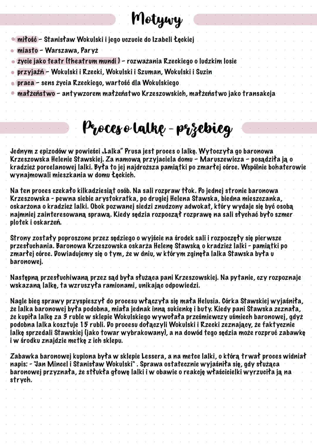 # Lalka

Bolesław Prus

Lalka to powieść realistyczna Bolesława Prusa, początkowo (w latach 1887-1889) wydawana w
odcinkach (dwutomowe wydan