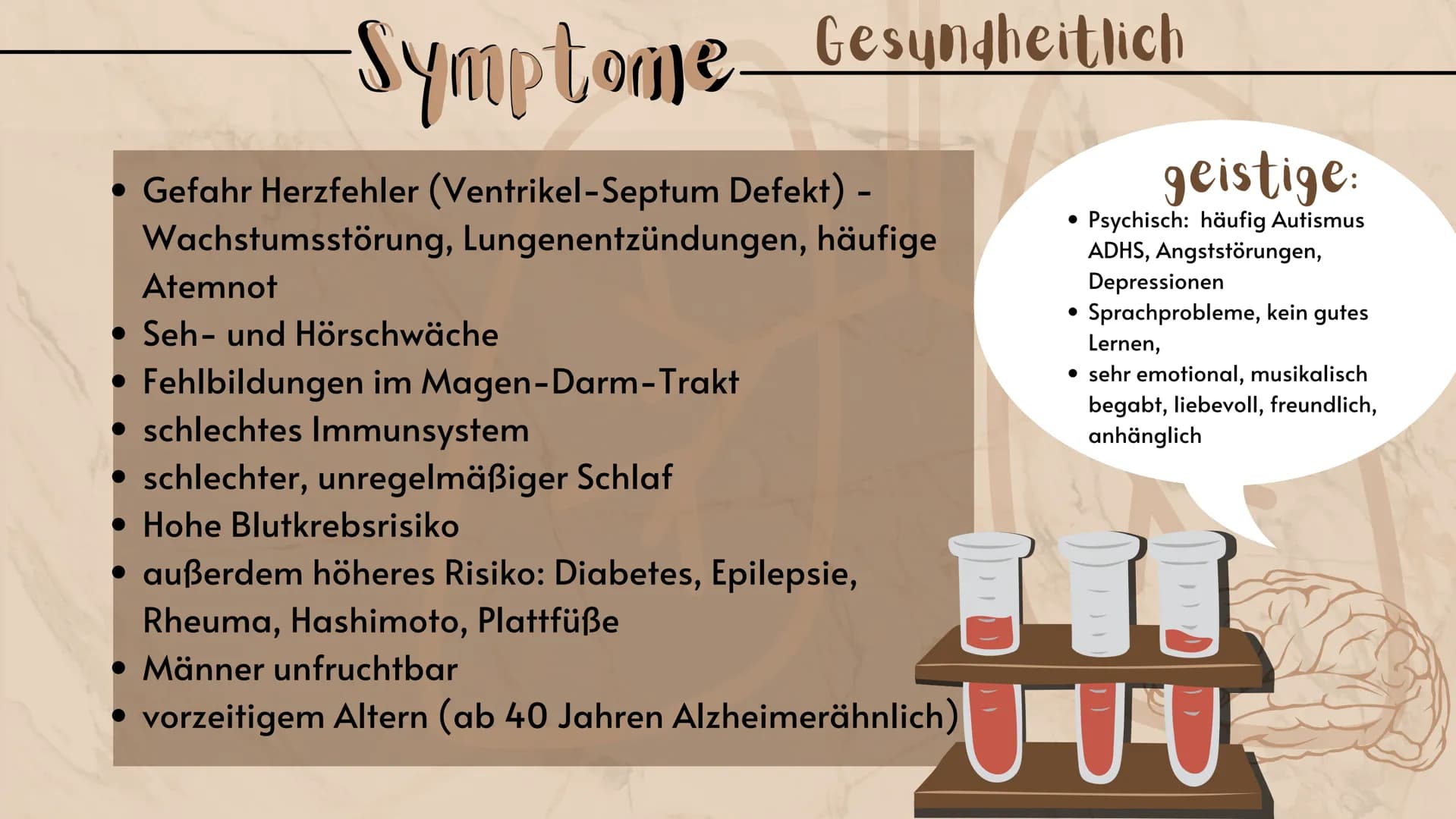 # Down-Syndrom

eine Erbkrankheit?

Präsentation
Sarah Keller
13.01.2021
BIO LK Gliederung

Was ist ein Syndrom?
Down-Syndrom- Ein Syndrom?
