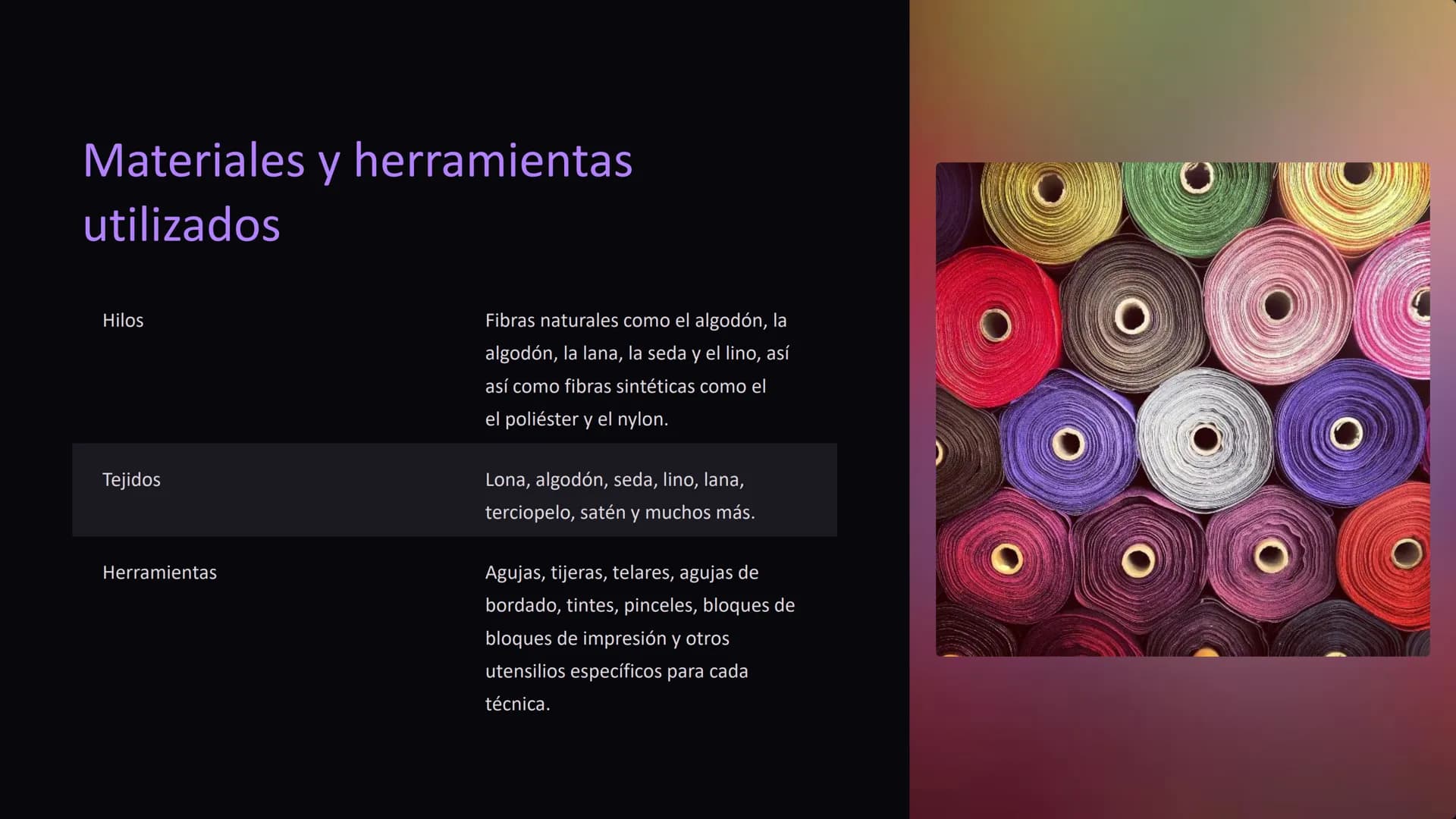# Introducción al arte

arte textil

El arte textil abarca diversas técnicas para transformar fibras naturales o
naturales o sintéticas en o