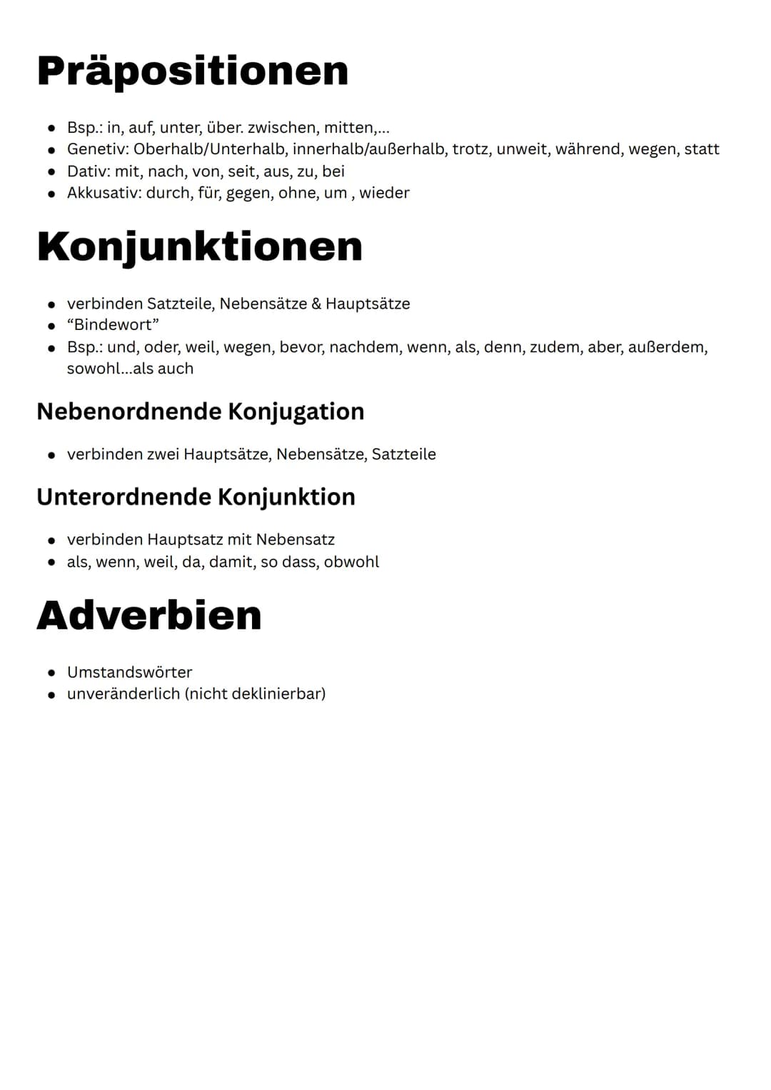 # Wortarten

## Substantive

*   Der/Die/Das...
*   Bsp: Katze, Junge, Lampe, Rose, Liebe

| Kasus             | Numerus           | Genus  