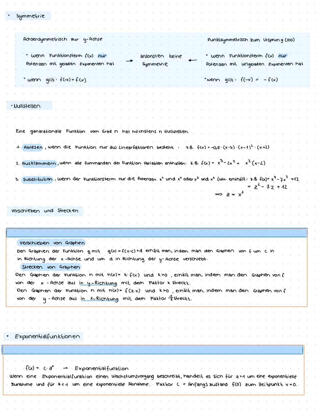 # ZENTRALKLAUSUR

THEMENÜBERSICHT:

1. Funktionen

*   Potenzgesetze / Polenzfunktionen
*   Ganzrationale Funktionen
*   Symmetrie, Nullstel