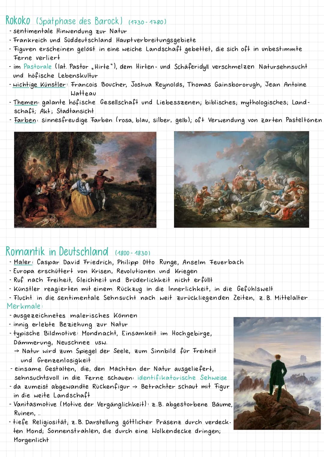 # Kunstepochen der Landschaftsmalerei

Die Antike (900v. Chr. - 500 n. Chr.)

- zentraler Aufruf Zurück zur Natur"
- Darstellung eines idyll