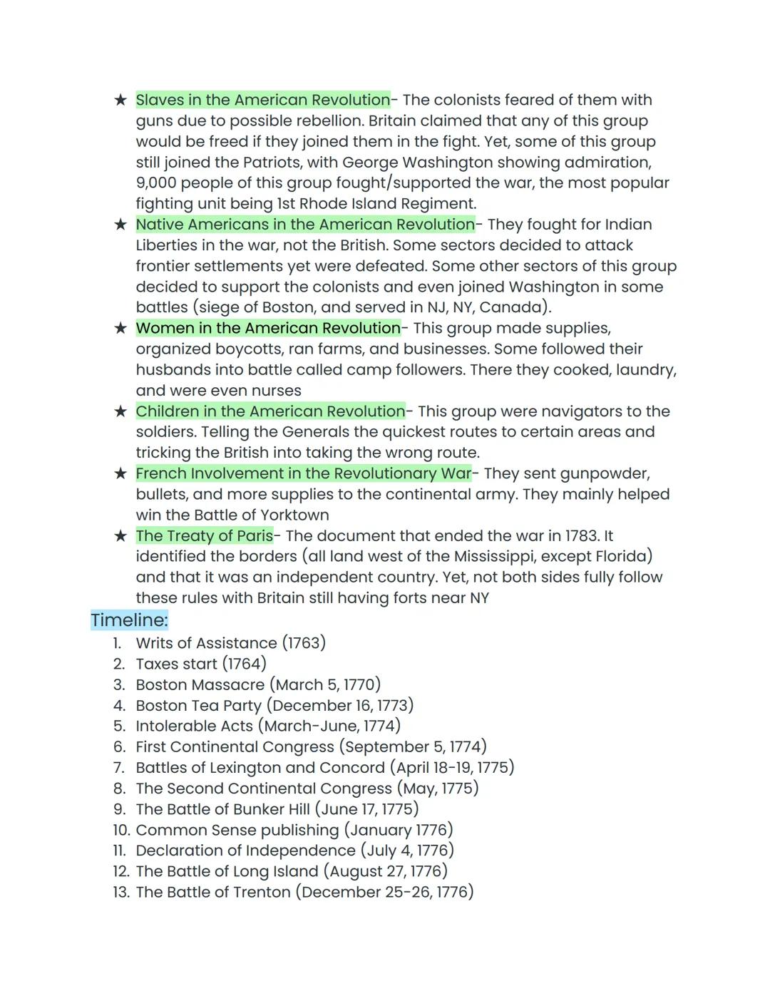 # American Revolution Study Guide

People:

★ Paul Revere- He warned the citizens of Lexington that the British were
coming to Concord

★ Be