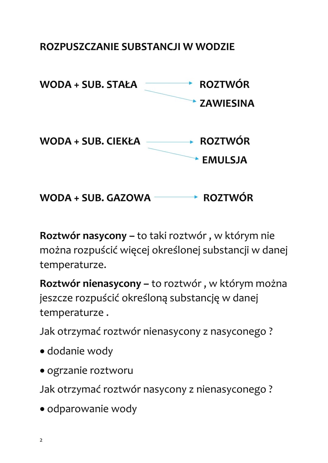 # Chemia

WODA I ROZTWORY WODNE

WODA

- Bez smaku, bezbarwna, bezwonna
- Ciecz

ZAWIESINA

ROZTWÓR - to mieszanina jednorodna, składająca
s