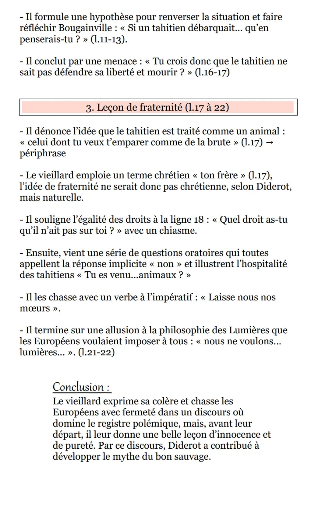 Texte 3: Le discours du Tahitien -
Supplément au voyage de Bougainville
Denis Diderot

Introduction:

Ce texte est un extrait de l'œuvre << 