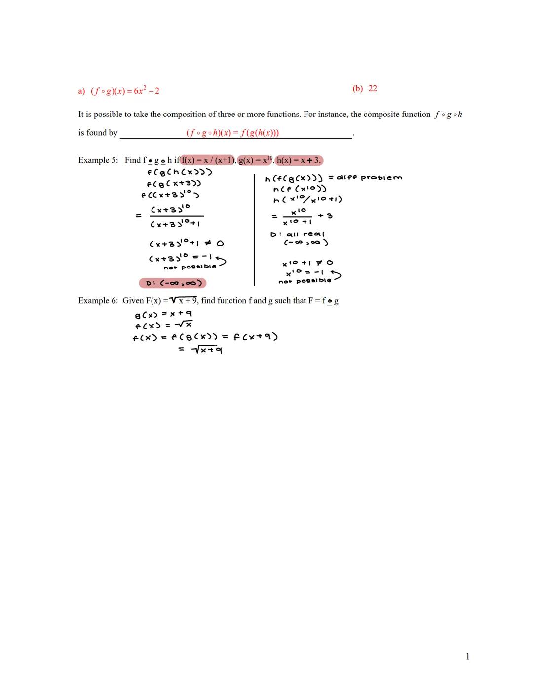 2.7 Combining Functions

I. Sums, Differences, Products, and Quotients

Given two functions f and g, we define the new function f+g by (f+g)