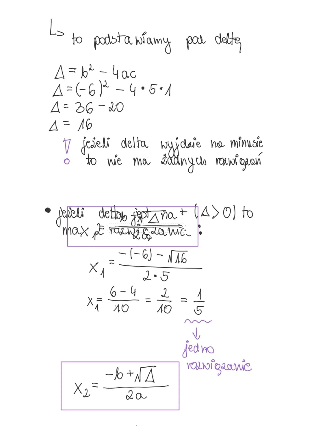 RÓWNANIA KWADRATOWE

$ax^2 + bx +c=0$
, gdaie:
$a≠0$

$a, b, c \in R$-współczynniki
$XE R$-zmienna

WYRÓŻNIK RÓWNANIA
KWADRATO WE GO
! nazyw