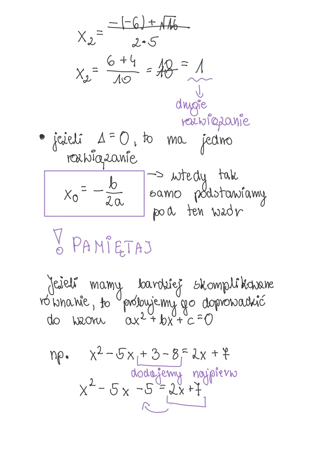 RÓWNANIA KWADRATOWE

$ax^2 + bx +c=0$
, gdaie:
$a≠0$

$a, b, c \in R$-współczynniki
$XE R$-zmienna

WYRÓŻNIK RÓWNANIA
KWADRATO WE GO
! nazyw