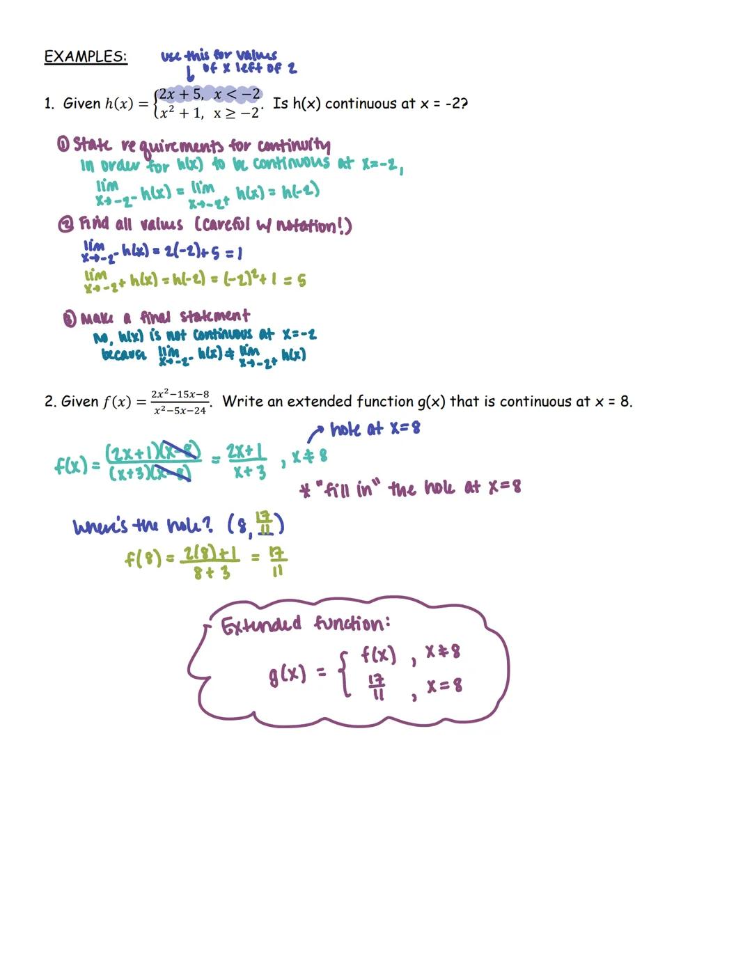 UNIT 1: 2.1-2.3
LIMITS & CONTINUITY
SOLUTION SET
(worked out solutions and notes included) # LIMITS FROM GRAPHS WU

1. Given the piecewise f