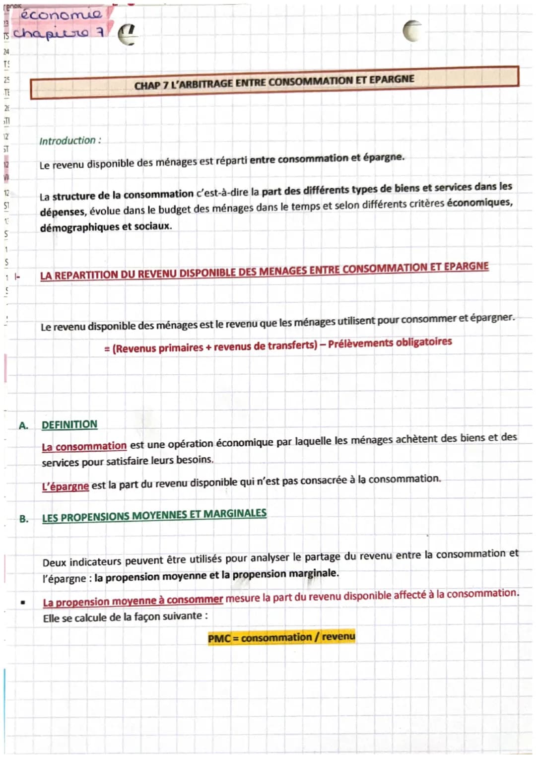 # économie
# chapitre 7

CHAP 7 L'ARBITRAGE ENTRE CONSOMMATION ET EPARGNE

Introduction:

Le revenu disponible des ménages est réparti entre