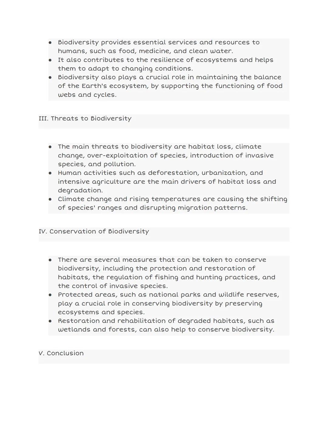 Biodiversity

I. Introduction

• Biodiversity refers to the variety of life in the world, including
the variety of species, ecosystems, and 