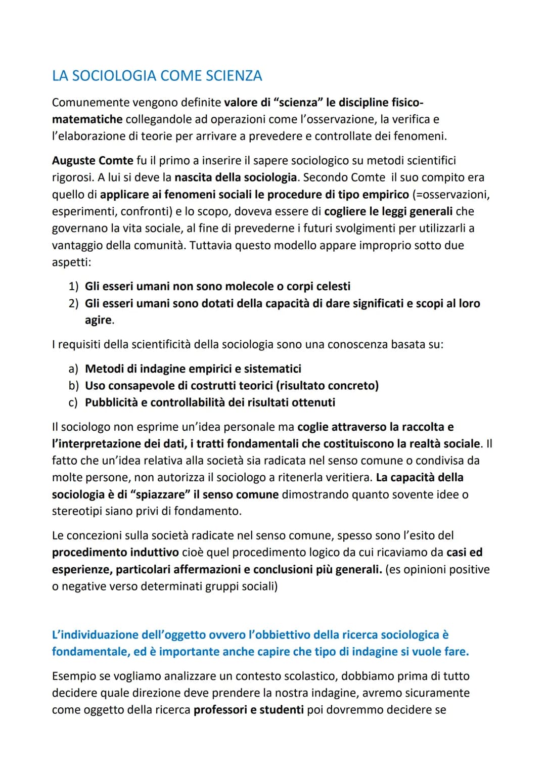 # CHE COS'E' LA SOCIOLOGIA

La sociologia è un discorso scientifico sulla società. Ma tutte le scienze umane
(psicologia, antropologia ecc..