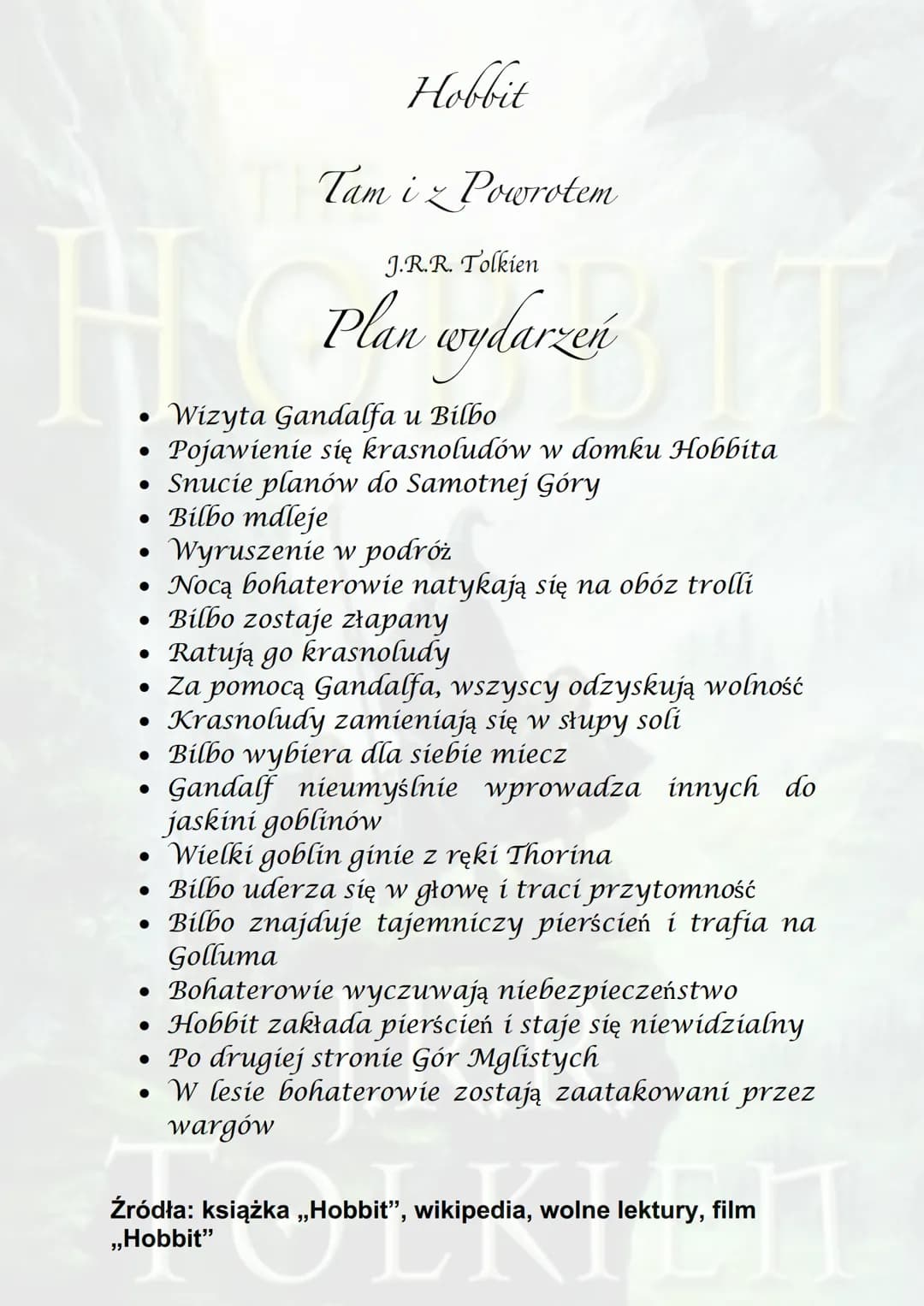 # THE

# HOBBIT

# J.R.R.

# TOLKIEN # Hobbit

Tam iz Powrotem

J.R.R. Tolkien

Akcja powieści rozgrywa się w Trzeciej Epoce
Śródziemia.

Mi