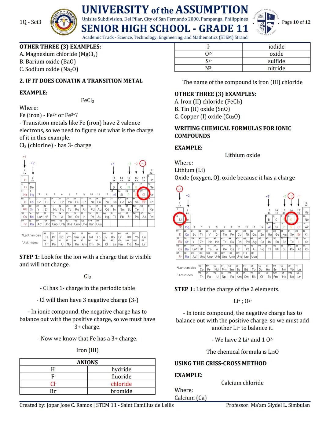 # 1Q - Sci3

# UNIVERSITY of the ASSUMPTION
Unisite Subdivision, Del Pilar, City of San Fernando 2000, Pampanga, Philippines

# SENIOR HIGH 