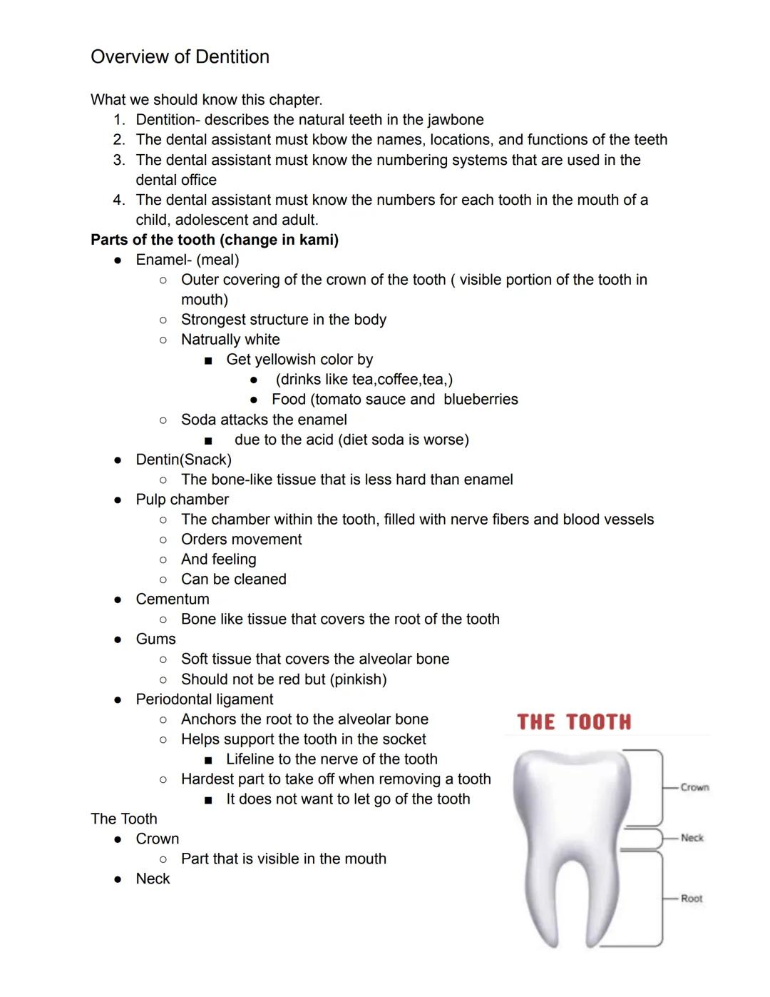 # Overview of Dentition

What we should know this chapter.

1. Dentition- describes the natural teeth in the jawbone
2. The dental assistant
