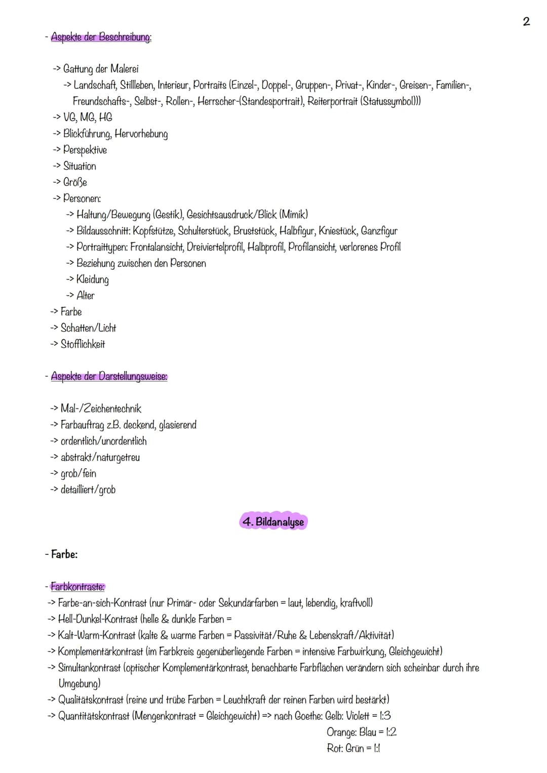 # Kunstarbeit

1. Erster Eindruck:

- unterschiedliche Adjektive samt Begründung (mithilfe des Motivs der Farbgebung & Komposition)

- Beisp