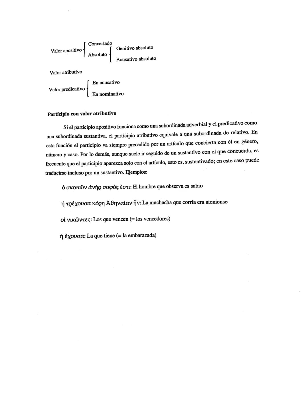 TEMA XII

Formas no personales del verbo (I): morfología y sintaxis del participio

1. Morfología del participio

El verbo griego cuenta con