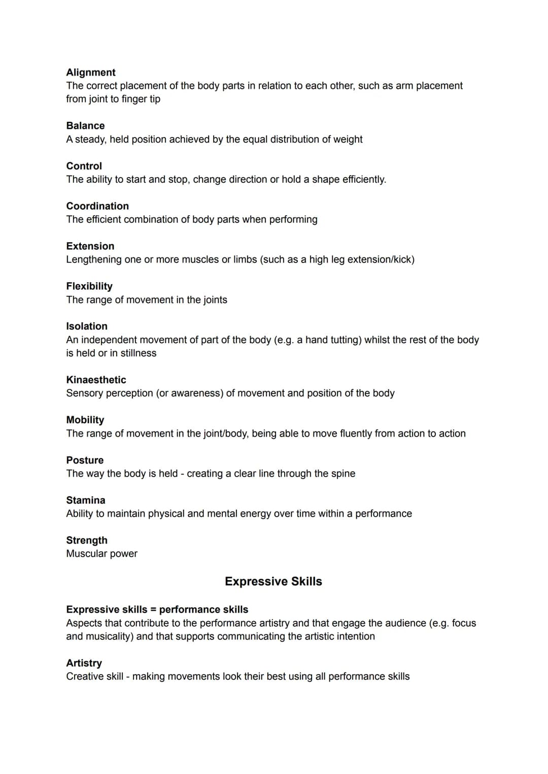GCSE Dance: Subject Specific Vocabulary

ASDR

Actions
What a dancer is doing: travelling, turning, elevation, gesture, stillness, use of bo