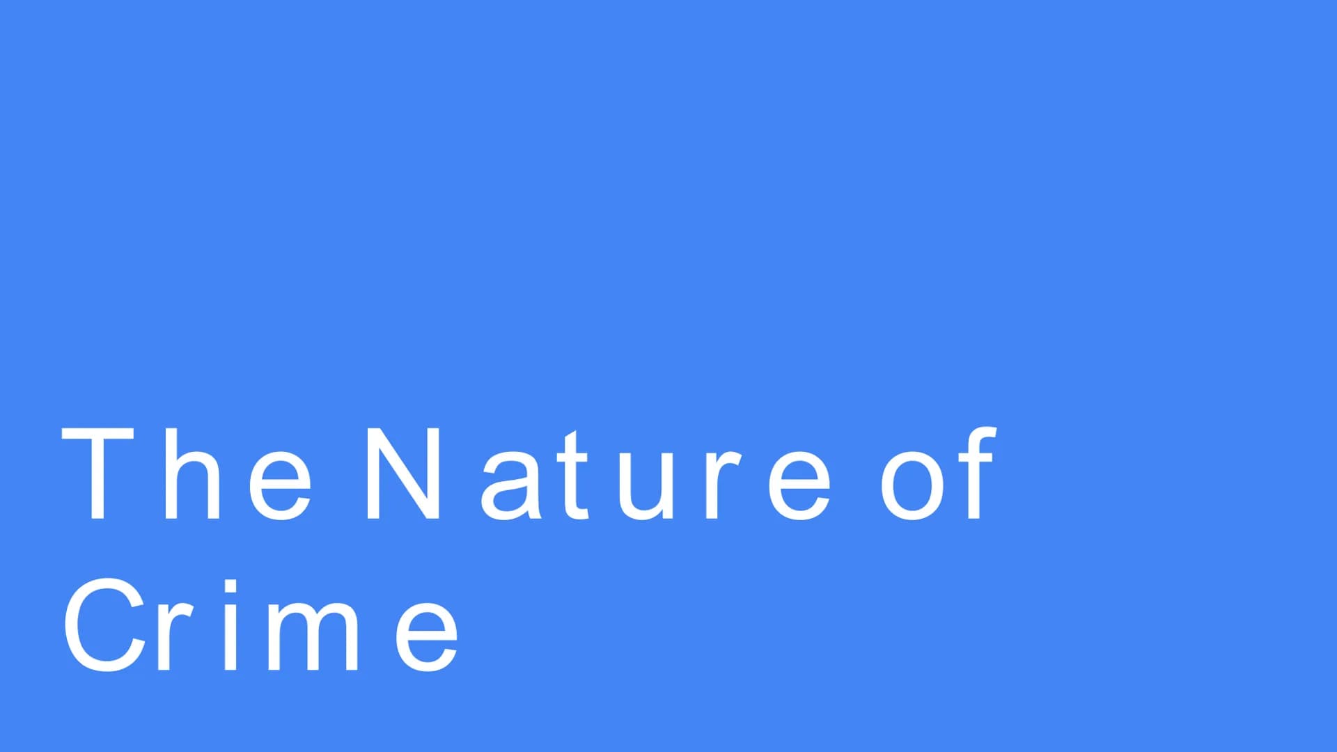 
<h2>The Nature of Crime</h2>
<p><strong>What is crime?</strong><br>Crime is any action that breaks the law of the country. In Scotland, we 