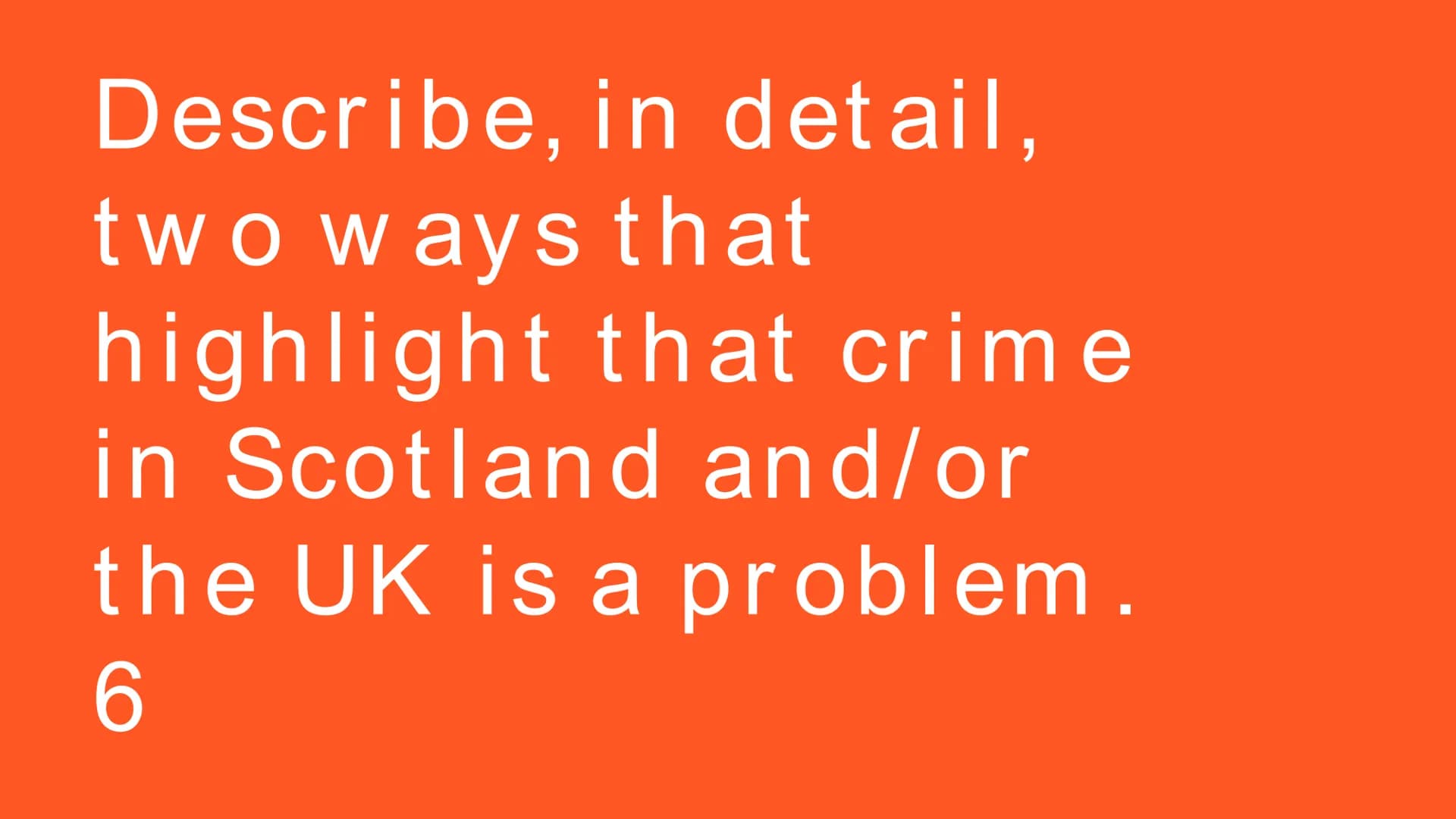 
<h2>The Nature of Crime</h2>
<p><strong>What is crime?</strong><br>Crime is any action that breaks the law of the country. In Scotland, we 